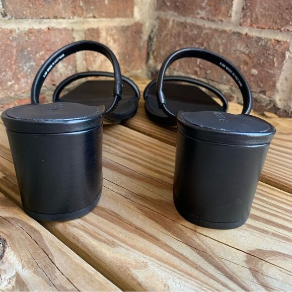 Everlane Shoes Double Strap Heel in Black Leather Minimalist Neutral Womens 9.5 - Picture 9 of 12